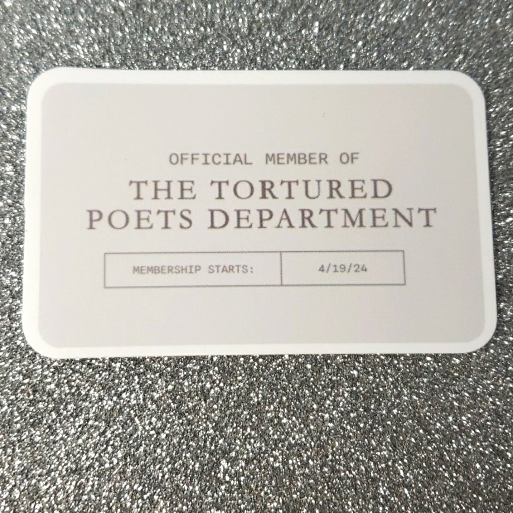 10/$10 Taylor Swift Waterproof Sticker Tortured Poets Department